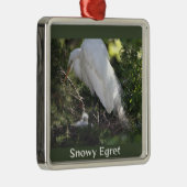 Snowy Egret met Baby Ornament (Rechts)