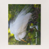 Snowy Egret met Baby Puzzel (Verticaal)