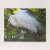 Snowy Egret met Baby Puzzel Legpuzzel (Horizontaal)