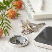 Snowy Egret met Baby Sleutelhanger (Zijkant)