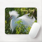 Snowy Egret Muismat (Met muis)