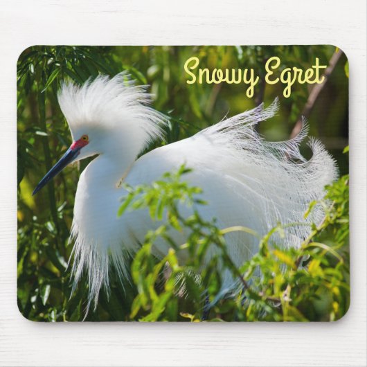 Snowy Egret Muismat (Voorkant)