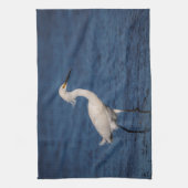 Snowy Egret op Noordstrand Theedoek (Verticaal)