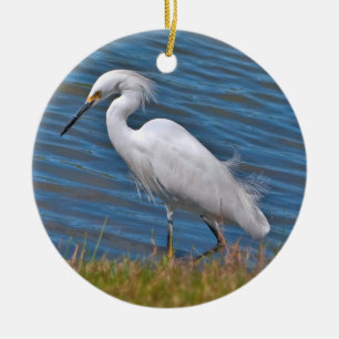 Snowy Egret Ornament