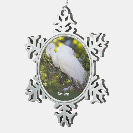 Snowy Egret Ornament (Rechts)