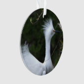 Snowy Egret Ornament (voorkant)