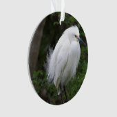 Snowy Egret Ornament (voorkant)