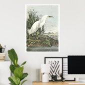 Snowy Egret Poster (Thuiskantoor)