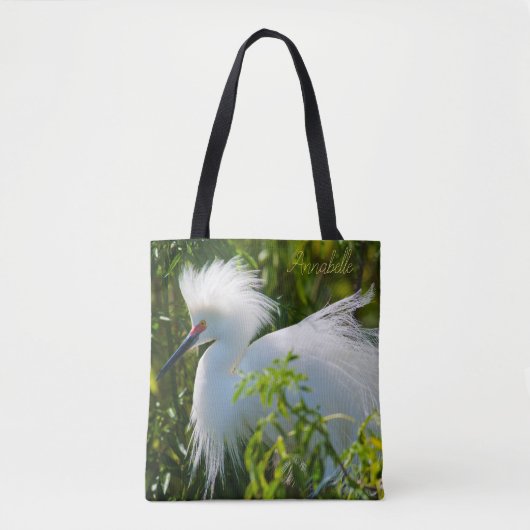 Snowy Egret Tote Bag (Voorkant)