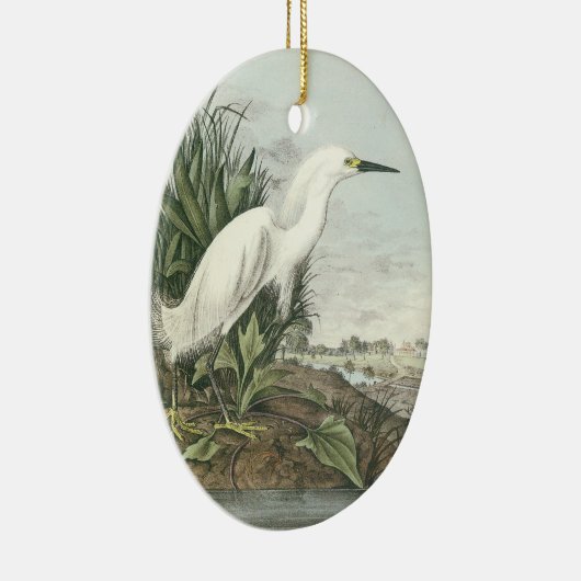 Snowy Egret van Audubon Keramisch Ornament (Rechts)