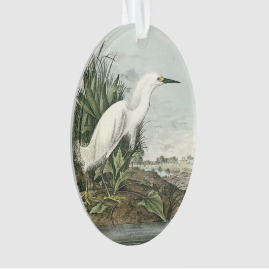 Snowy Egret van Audubon Ornament (voorkant)