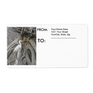 Snowy Egret Verzendlabel