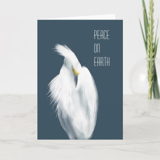 Snowy Egret - Vrede op Aarde Bedankkaart (Voorkant)
