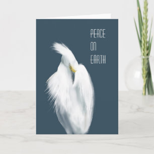 Snowy Egret - Vrede op Aarde Bedankkaart