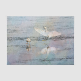 Snowy Egret Waterverf Weefpapier Tissuepapier