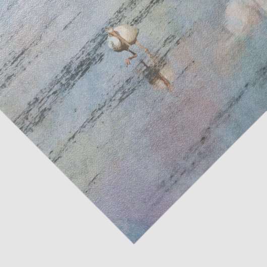 Snowy Egret Waterverf Weefpapier Tissuepapier (Detail)