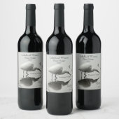 Snowy egret wijn etiket (Flessen)