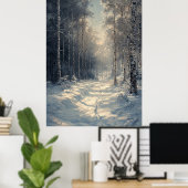 Snowy Enchanted Forest beroemd gemaakt door Monoch Poster (Thuiskantoor)