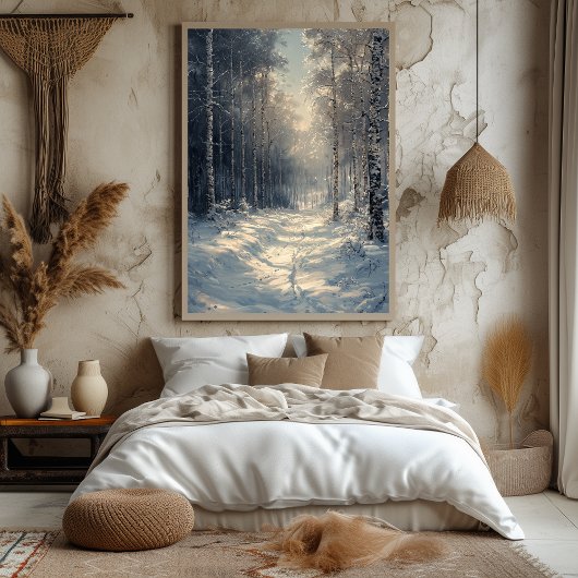 Snowy Enchanted Forest beroemd gemaakt door Monoch Poster