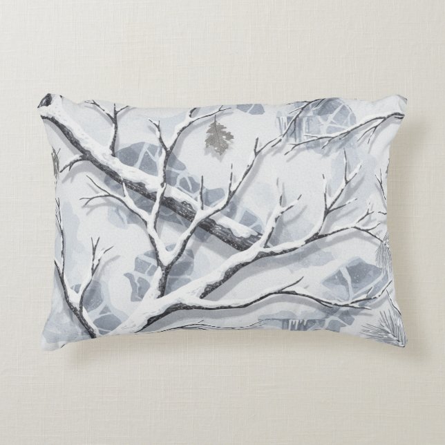 Snowy Environments Camouflage  Accent Kussen (Voorkant)