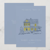 Snowy Evening-kerstkaart Bedankkaart (Voorkant / Achterkant)