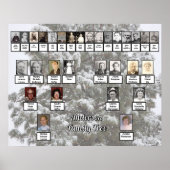 Snowy Evergreen 4 Generation Family Tree Poster (Voorkant)