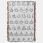 Snowy Evergreen Cotton Throw Blanket Deken (Voorkant Verticaal)