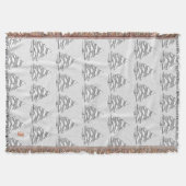 Snowy Evergreen Cotton Throw Blanket Deken (Voorkant)