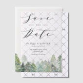 Snowy Evergreen Forest Winter Save the Date Vellum Uitnodigingen (Offset (Uitnodiging))