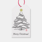 Snowy Evergreen Gift Labels Cadeaulabel (Voorkant)