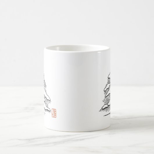 Snowy Evergreen Hot Cocoa Classic Mok (Center)