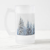 Snowy Evergreen Pine Trees Bevroren Glass 16oz Mok (Links)
