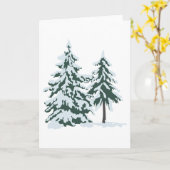 Snowy Evergreens Kaart (Gele Bloem)