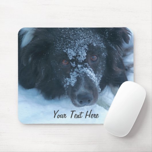 Snowy Faced Border Collie Cute Dog Mousepad Muismat (Met muis)