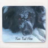 Snowy Faced Border Collie Cute Dog Mousepad Muismat (Voorkant)