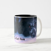 Snowy Faced Border Collie Cute Personated Tweekleurige Koffiemok (Voorkant rechts)