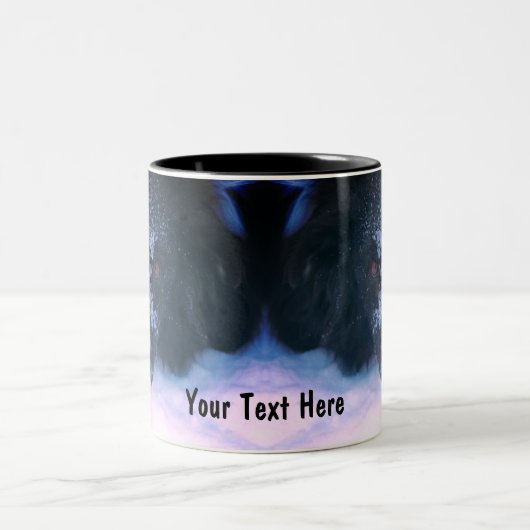 Snowy Faced Border Collie Cute Personated Tweekleurige Koffiemok (Center)