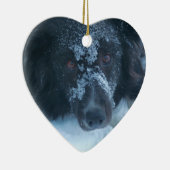 Snowy Faced Border Collie Dog Ornament (Rechts)