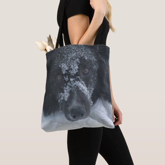 Snowy Faced Border Collie Dog Tote Bag (Dichtbij)