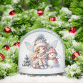 Snowy Fairy & Snowman Holiday Card Sneeuwbol (Kerstmis)
