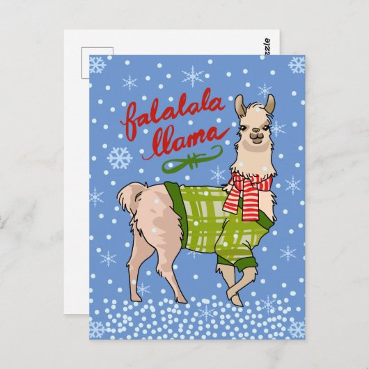 Snowy Falalala Llama Briefkaart (Voorkant / Achterkant)