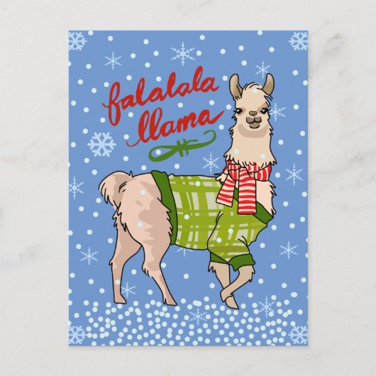 Snowy Falalala Llama Briefkaart (Voorkant)