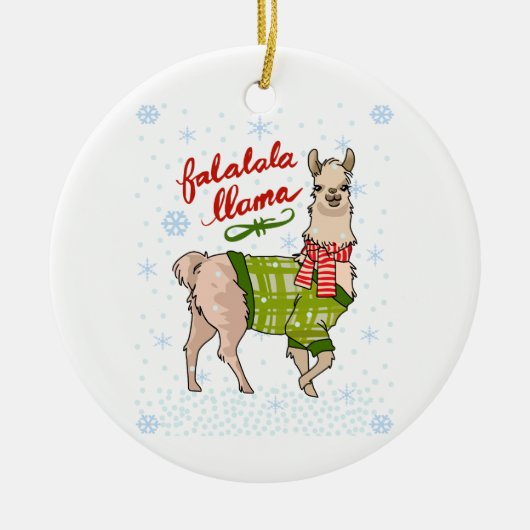 Snowy Falalala Llama Keramisch Ornament (Voorkant)