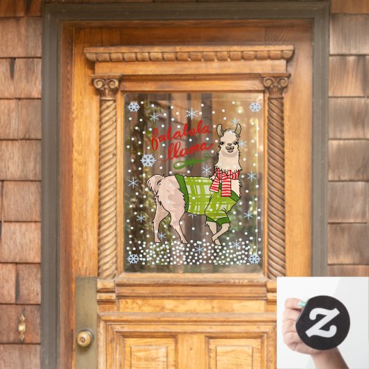 Snowy Falalala Llama Raamsticker (Huis Deur)
