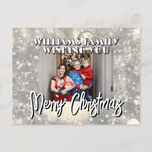 Snowy family picture Christmas Briefkaart (Voorkant)