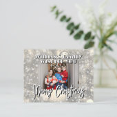 Snowy family picture Christmas Briefkaart (Staand voorkant)