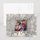 Snowy family picture Christmas Briefkaart (Voorkant / Achterkant)