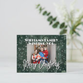 Snowy family picture Christmas Briefkaart (Staand voorkant)
