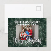 Snowy family picture Christmas Briefkaart (Voorkant / Achterkant)