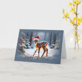 Snowy Fawn Christmas Kaart (Gele Bloem)